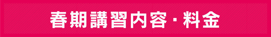 春期講習内容・料金
