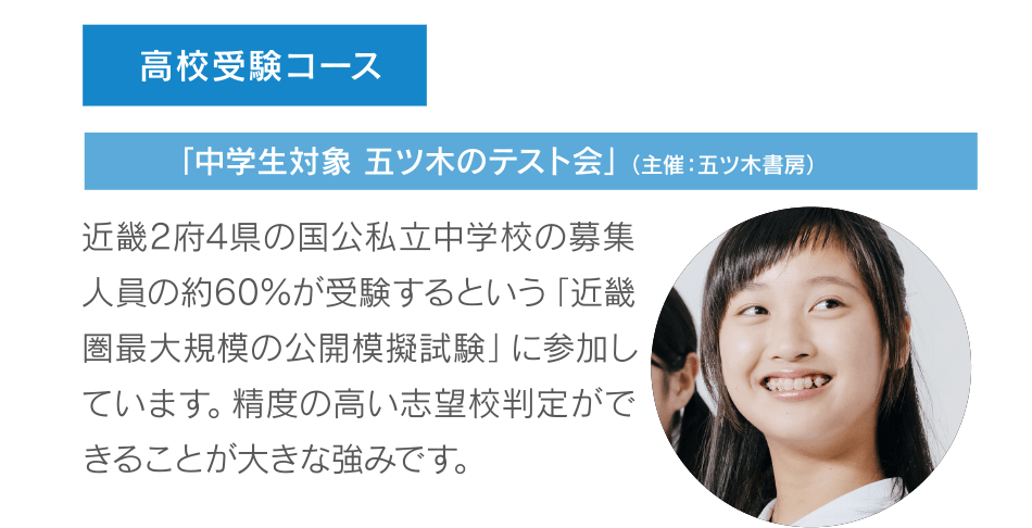 高校受験コース 「中学生対象 五ツ木のテスト会」（主催：五ツ木書房）